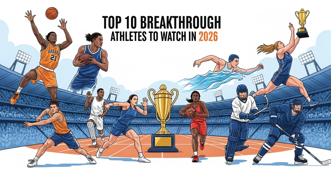 Top 10 breakthrough athletes to watch in 2026 across basketball, football, swimming, athletics, cricket, and freeski