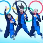 Team GB curlers Bruce Mouat, Grant Hardie, Hammy McMillan and Bobby Lammie after winning Olympic silver.