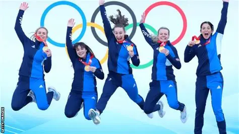 Team GB curlers Bruce Mouat, Grant Hardie, Hammy McMillan and Bobby Lammie after winning Olympic silver.