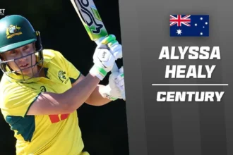 Alyssa Healy hitting a shot during Australia vs India ODI