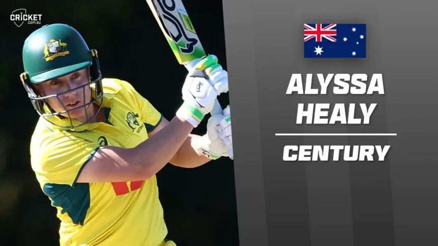Alyssa Healy hitting a shot during Australia vs India ODI