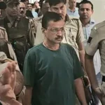 Arvind Kejriwal outside court after acquittal of corruption charges