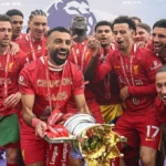 Mohamed Salah, Casemiro, and Nnamdi Collins during Premier League matches