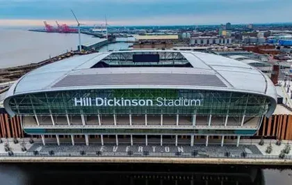 England Lionesses players warming up at Everton’s Hill Dickinson Stadium