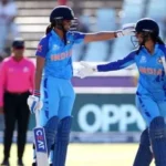 Indian women cricketers celebrating a wicket during the T20I series decider in Adelaide against Australia.