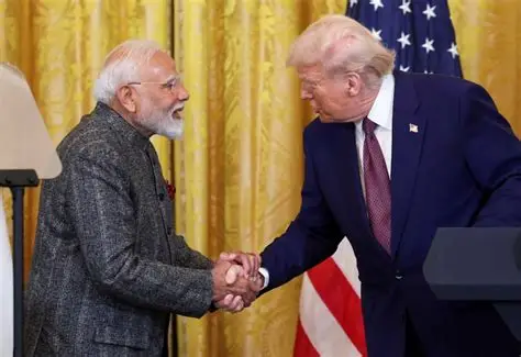 India and US flags with trade negotiation documents on table