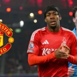 Manchester United and Manchester City scouts watching Nottingham Forest players