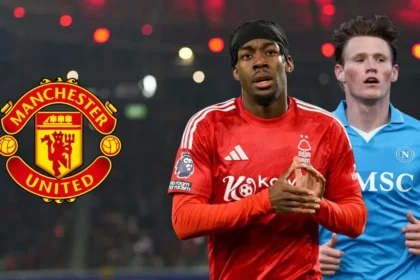 Manchester United and Manchester City scouts watching Nottingham Forest players