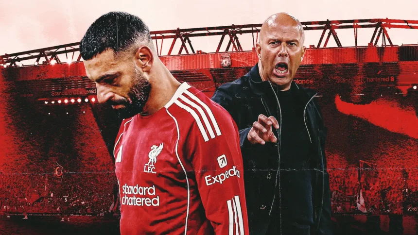 Mohamed Salah walking off the pitch after Liverpool match