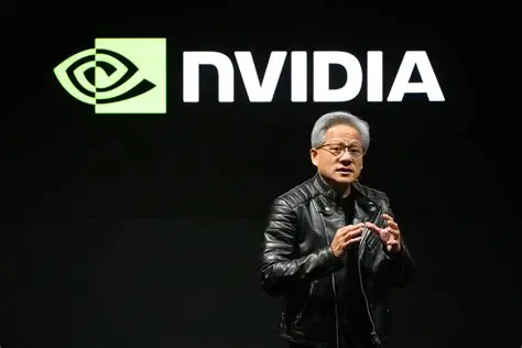 Nvidia headquarters with AI graphics overlay representing chip demand