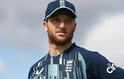 Jos Buttler batting for England during a T20 international match