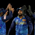 Sri Lanka cricket team during T20 World Cup match against New Zealand