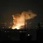 Smoke rising after airstrike during US Israel Iran conflict