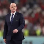 Security personnel outside a World Cup stadium in the United States