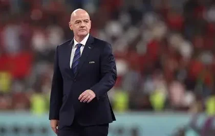 Security personnel outside a World Cup stadium in the United States
