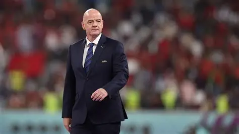 Security personnel outside a World Cup stadium in the United States
