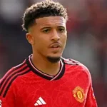 Jadon Sancho playing for Manchester United during Premier League match at Old Trafford