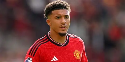 Jadon Sancho playing for Manchester United during Premier League match at Old Trafford