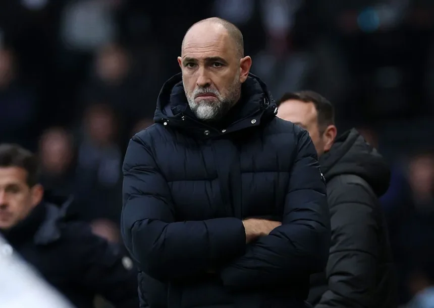 Tottenham Hotspur Stadium and players during a Premier League match amid relegation fears