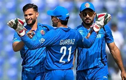 Afghanistan and Sri Lanka players during an international cricket match.