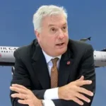 Michael Rousseau speaking in a video message following Air Canada incident