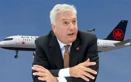 Michael Rousseau speaking in a video message following Air Canada incident
