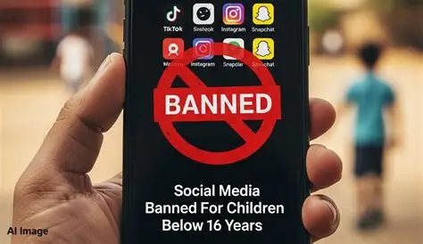 Teenager using a smartphone with social media apps while restrictions warning appears