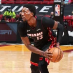 Bam Adebayo celebrates after scoring 83 points in Miami Heat win