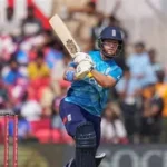 Ben Duckett playing a cricket shot during a county match