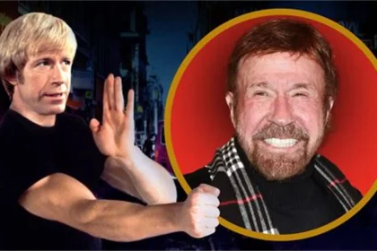 Chuck Norris performing martial arts and posing for photos