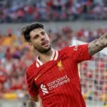 Dominik Szoboszlai reacts after Liverpool concede a late goal against Tottenham in the Premier League