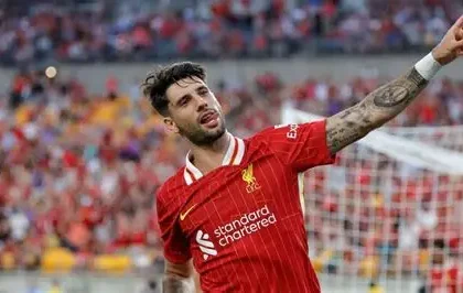 Dominik Szoboszlai reacts after Liverpool concede a late goal against Tottenham in the Premier League