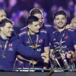 France rugby team celebrating Six Nations 2026 title after dramatic win over England