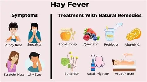 Woman outdoors sneezing with pollen in the air, representing hay fever symptoms