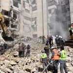 Destroyed house in Younine, Lebanon after Israeli airstrike that killed eight family members.