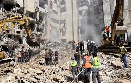 Destroyed house in Younine, Lebanon after Israeli airstrike that killed eight family members.