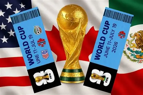 Fans protesting high FIFA World Cup ticket prices outside a stadium