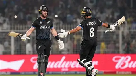 Finn Allen celebrating his record T20 World Cup century