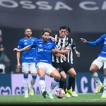 Players from Cruzeiro and Atletico Mineiro involved in a mass brawl during the Campeonato Mineiro final.