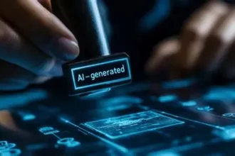 Various AI-free and human-made certification labels displayed on products and digital content