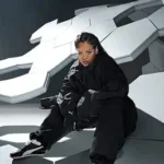 Rihanna outside her Beverly Hills home following reported shooting