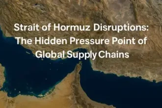 Farmer applying fertiliser in field affected by global supply disruption