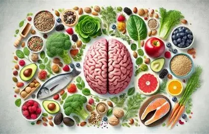 high fibre foods including whole grains fruits nuts and seeds for brain health