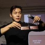 Diverse beauty products and K-pop inspired makeup promoting inclusivity