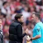 Arsenal players celebrate 1-0 Premier League win at Brighton amid controversy