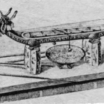 Knocker-upper tapping on a window in industrial Britain