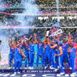 India players celebrating T20 World Cup victory over New Zealand