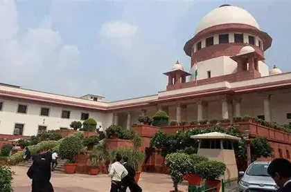 Indian Supreme Court building during a hearing on menstrual leave policy.