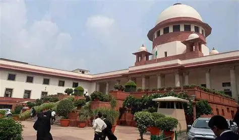 Indian Supreme Court building during a hearing on menstrual leave policy.