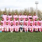 Iran women’s football team during the Asian Cup, silent during the national anthem.